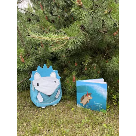 Vaikiška kuprinė ir knyga "The Hedgehog and the Sea"